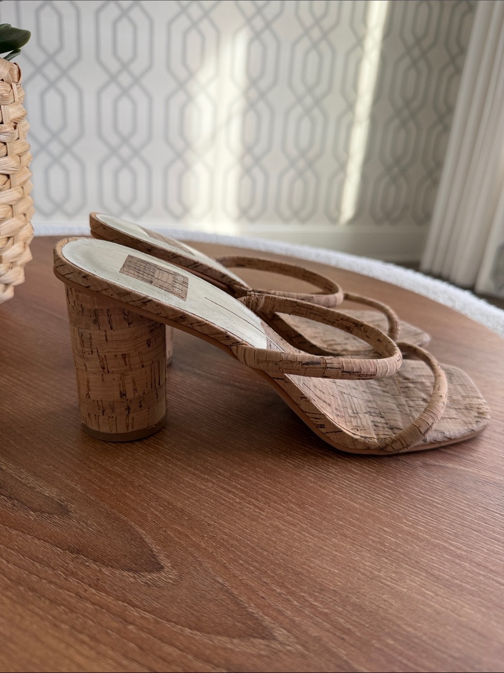 Dolce Vita Cork Block Heel Slide Sandals Women’s Size 8 Natural